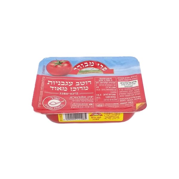 רסק עגבניות בפלסטיק 100 גרם 22BX "פרי מבורך" כשל"פ עד"ח