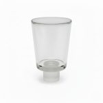 פמוט מזכוכית לנר כוס עם רגל גומי