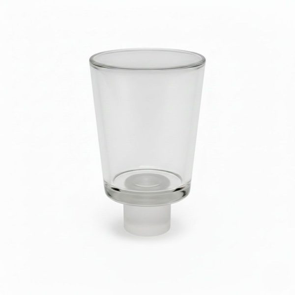 פמוט מזכוכית לנר כוס עם רגל גומי
