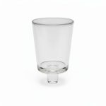 פמוט מזכוכית לנר כוס עם רגל