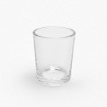 פמוט מזכוכית לנר כוס שטוח ללא רגל