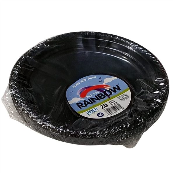 צלחת גדולה 20 יחידות בצבע שחור