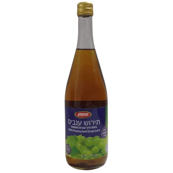 מיץ ענבים תירוש לבן 100% מיץ ללא תוספת סוכר 1 ליטר "טעמן" עד"ח