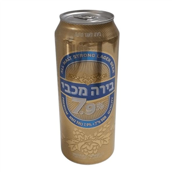 בירה לבנה בפחית מכבי חזקה 7.9% עד"ח