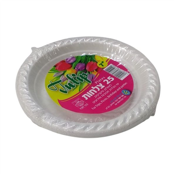 צלחת קטן צבעוני צבע לבן 25 יחידות