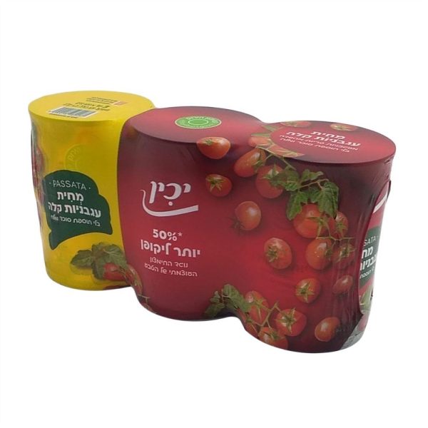 מחית עגבניות טבעי ליקופן גבוהה 3 יחידות 400 גרם עד"ח כשל"פ ב"י