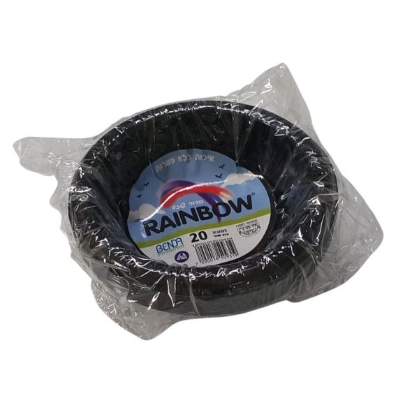 צלחת לפתן צבע שחור 20 יחידות